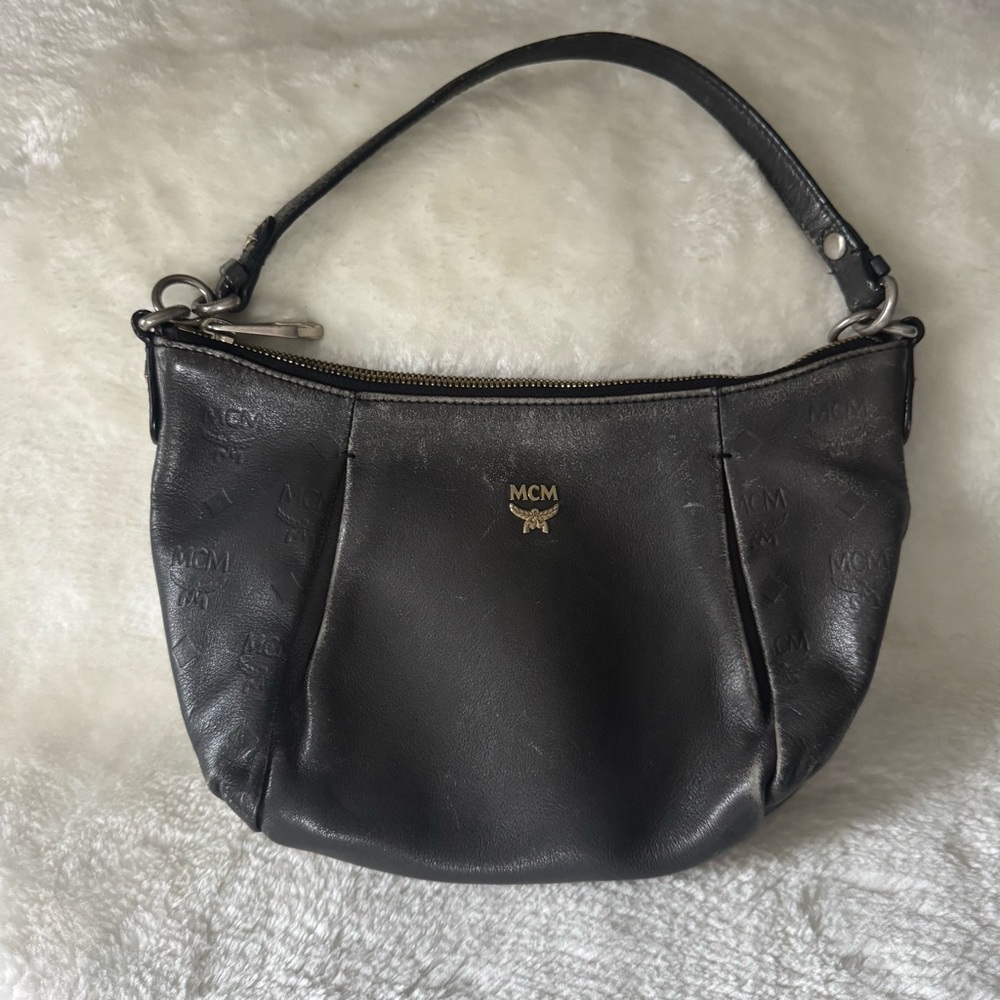 MCM Black Leather Shoulder Bag